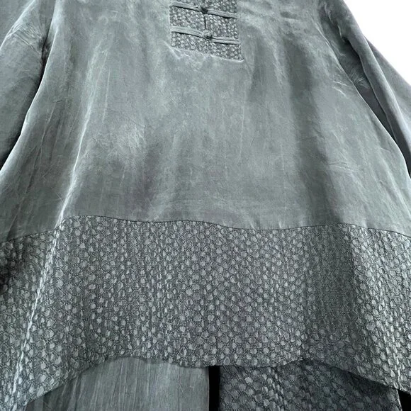 Vtg Wild Rose Midi Maxi Skirt Set 2 piece Womens 14 Gray Boho Rayon Textured USA - Picture 6 of 16